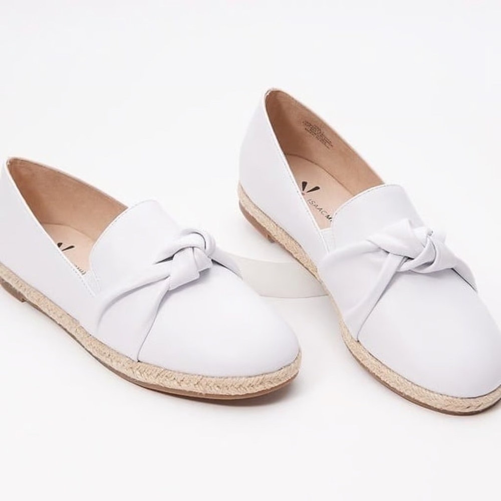 NWOT Isaac Mizrahi Knotted Leather Espadrille Flats